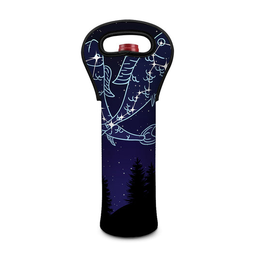 Pisces Constellation Print Single Neoprene Wine Tote