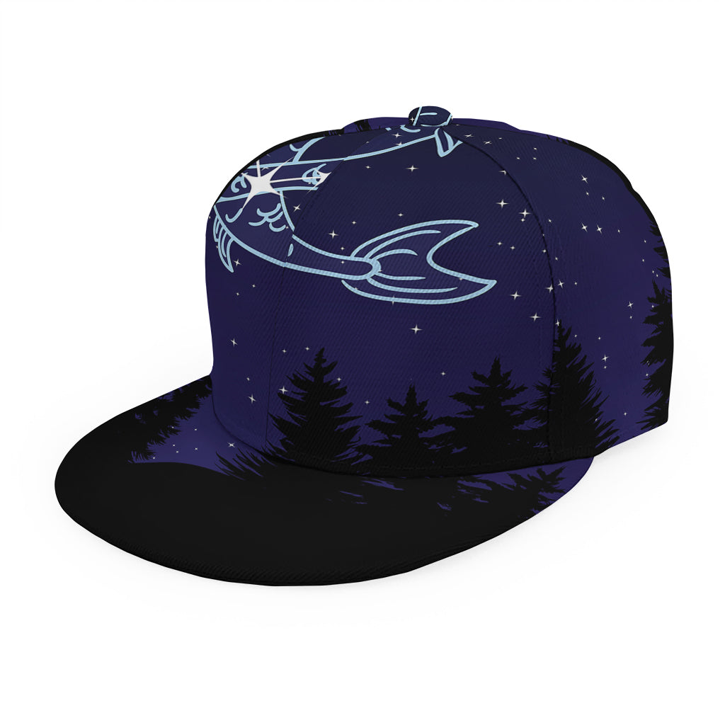 Pisces Constellation Print Snapback Cap