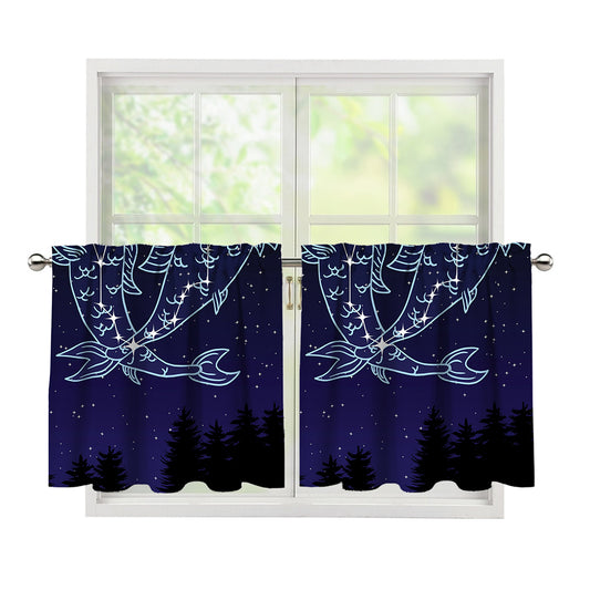 Pisces Constellation Print Tier Curtains