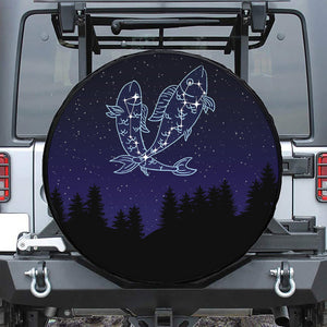 Pisces Constellation Print Tire Cover