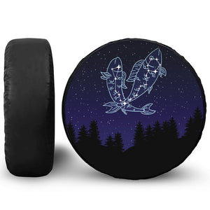 Pisces Constellation Print Tire Cover