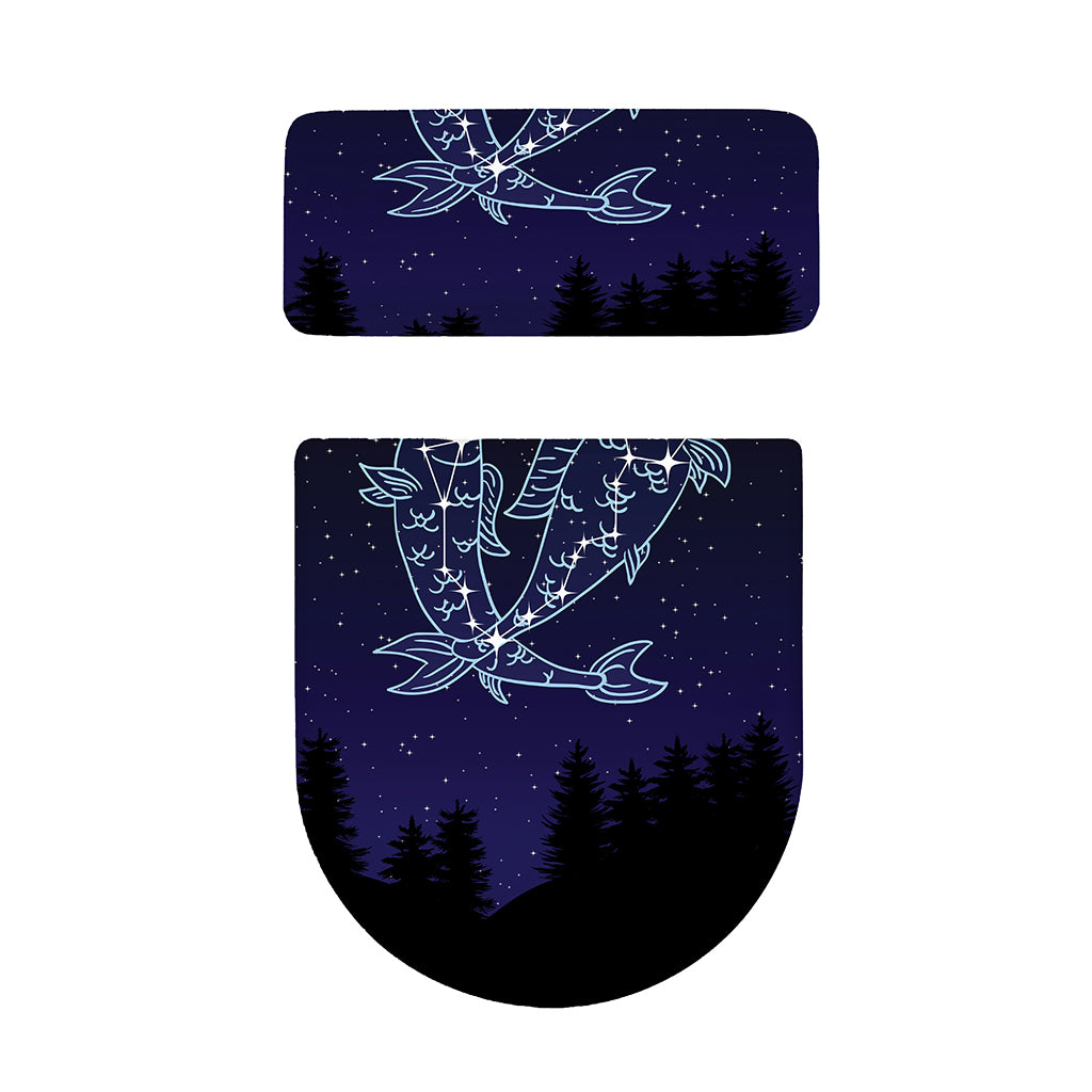 Pisces Constellation Print Toilet Lid And Tank Cover Set