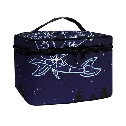 Pisces Constellation Print Travel Makeup Bag