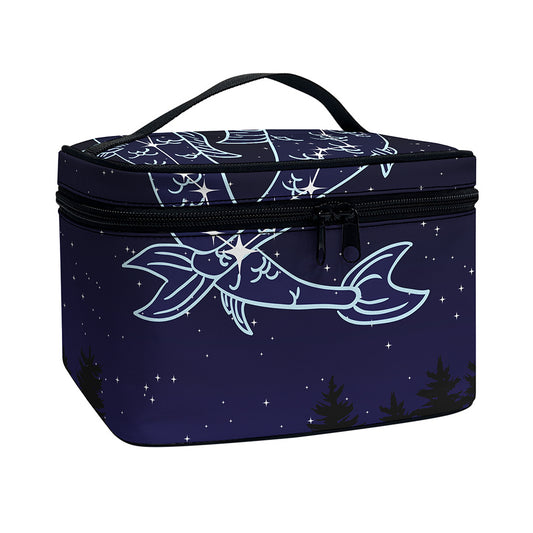 Pisces Constellation Print Travel Makeup Bag