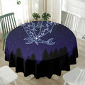 Pisces Constellation Print Waterproof Round Tablecloth