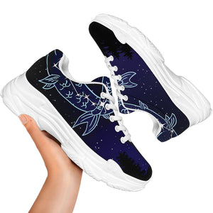 Pisces Constellation Print White Chunky Shoes