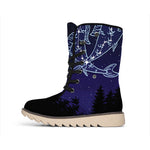 Pisces Constellation Print Winter Boots