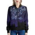 Pisces Constellation Print Women's Bomber Jacket