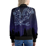 Pisces Constellation Print Women's Bomber Jacket