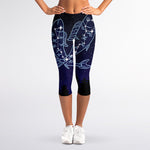 Pisces Constellation Print Women's Capri Leggings