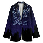 Pisces Constellation Print Women's Cotton Blazer