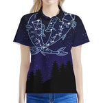 Pisces Constellation Print Women's Polo Shirt