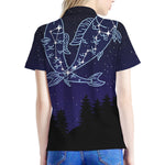 Pisces Constellation Print Women's Polo Shirt