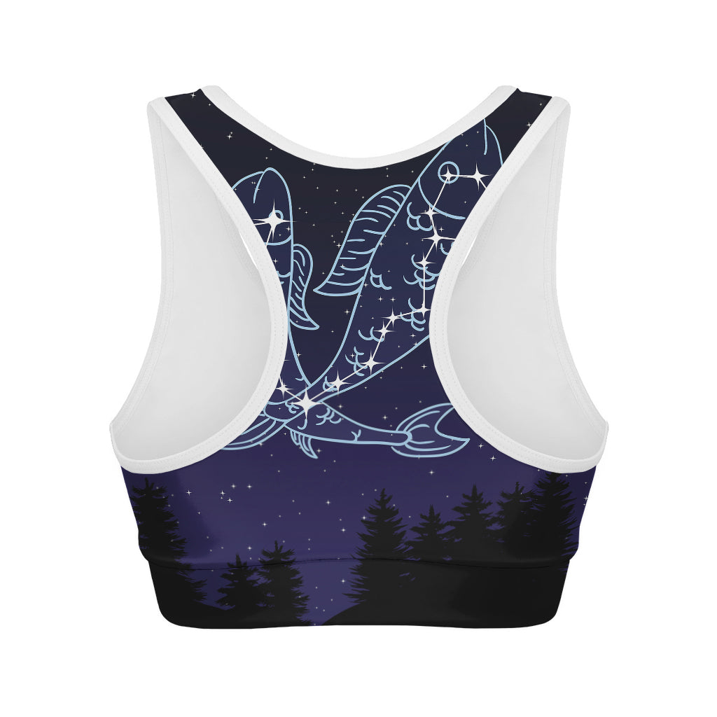 Pisces Constellation Print Women's Sports Bra