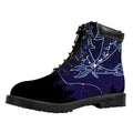 Pisces Constellation Print Padded Collar Lace Up Boots