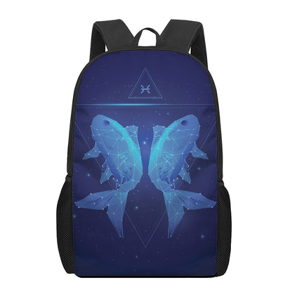 Pisces Horoscope Sign Print 17 Inch Backpack