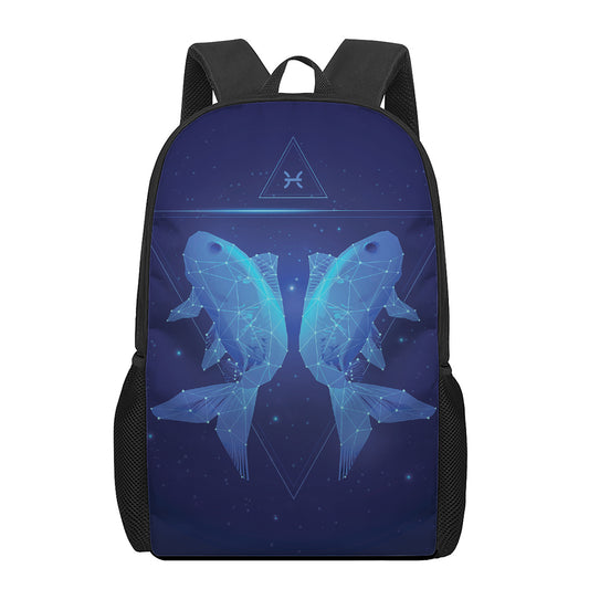 Pisces Horoscope Sign Print 17 Inch Backpack
