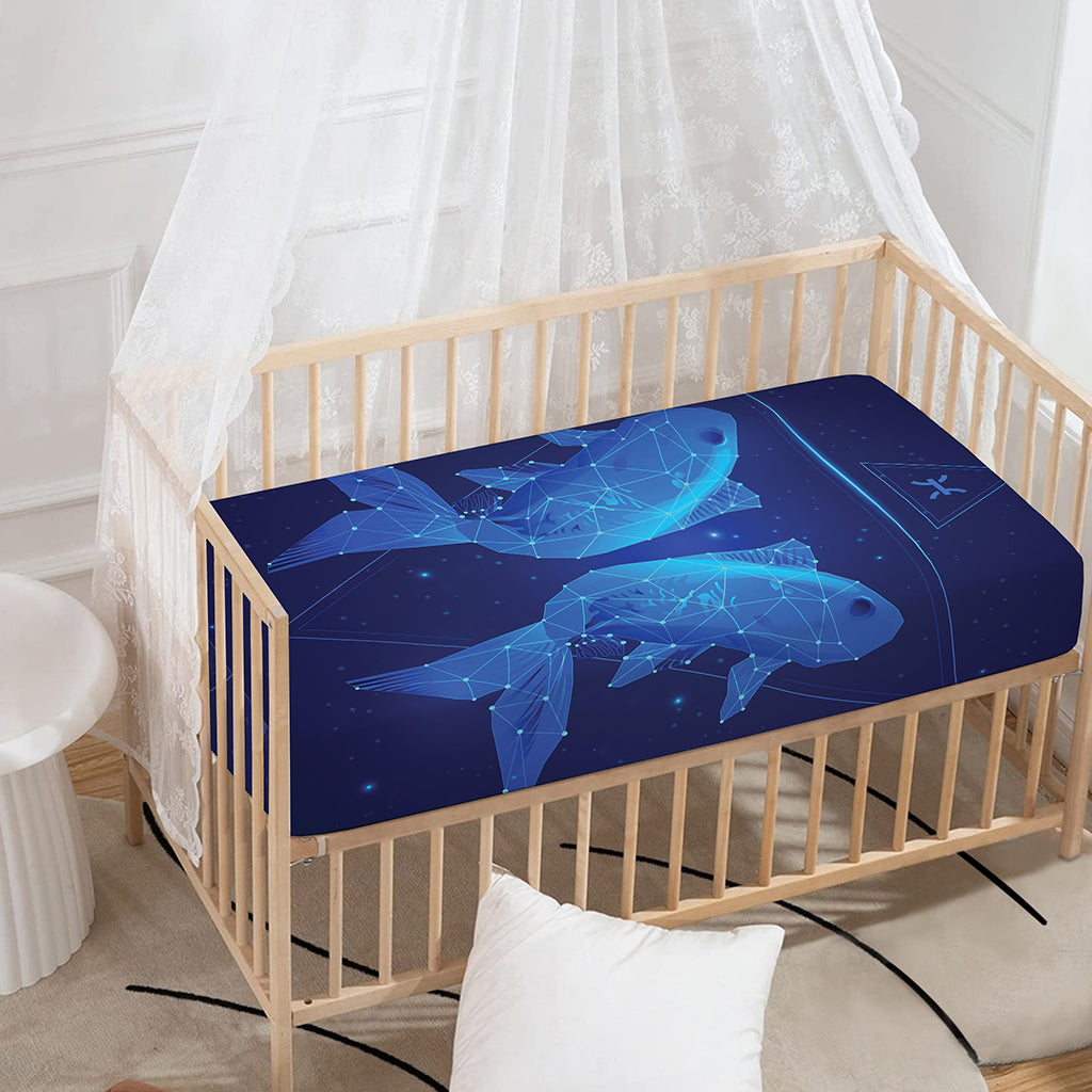 Pisces Horoscope Sign Print Baby Crib Sheet