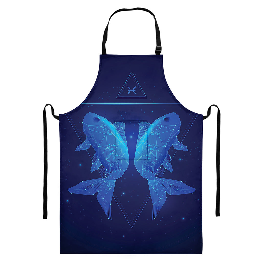 Pisces Horoscope Sign Print Bib Apron With Pocket