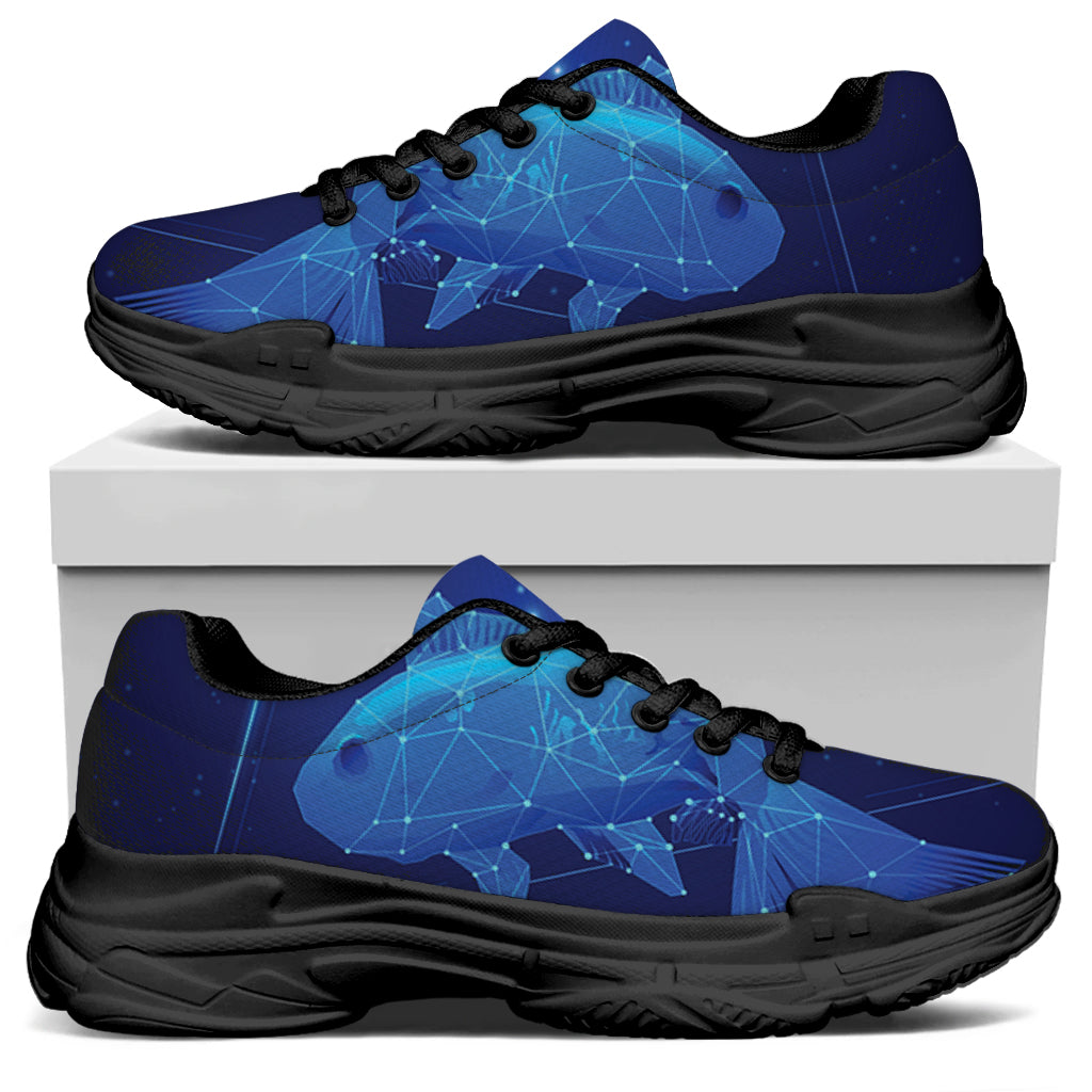 Pisces Horoscope Sign Print Black Chunky Shoes