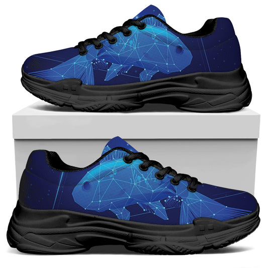 Pisces Horoscope Sign Print Black Chunky Shoes