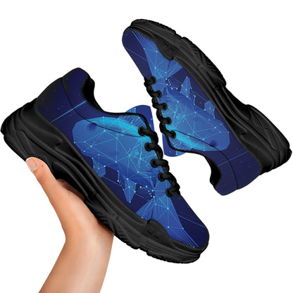 Pisces Horoscope Sign Print Black Chunky Shoes