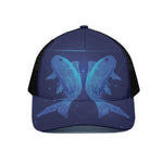 Pisces Horoscope Sign Print Black Mesh Trucker Cap