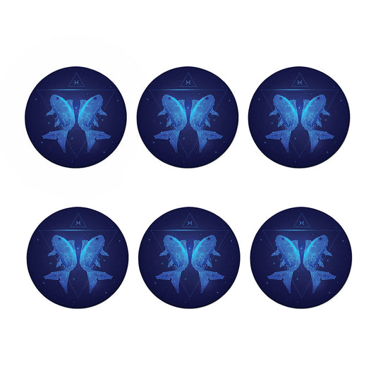 Pisces Horoscope Sign Print Coaster Set