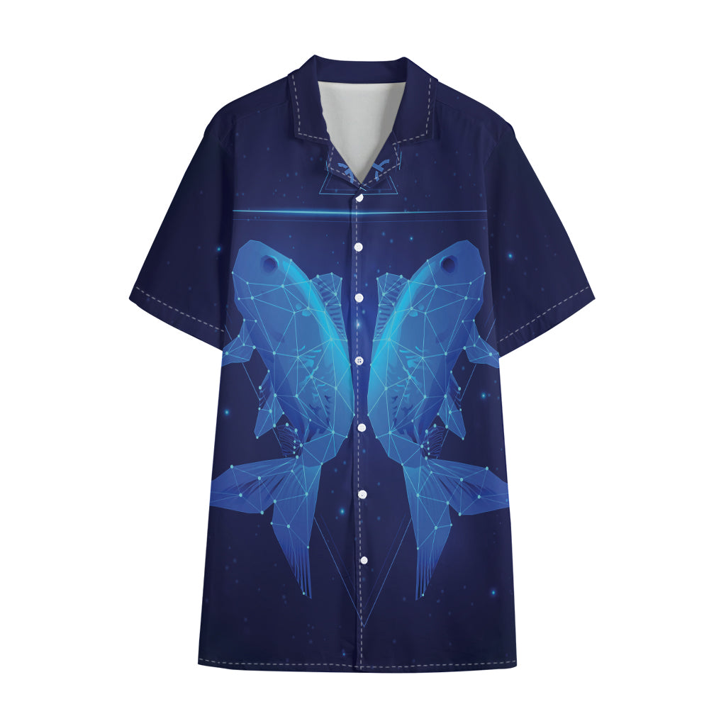 Pisces Horoscope Sign Print Cotton Hawaiian Shirt