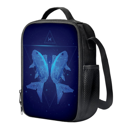 Pisces Horoscope Sign Print Crossbody Lunch Bag