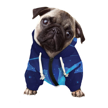 Pisces Horoscope Sign Print Dog Zip Up Hoodie