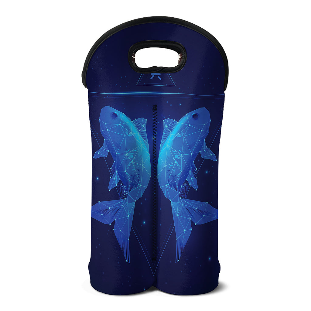 Pisces Horoscope Sign Print Double Neoprene Wine Tote