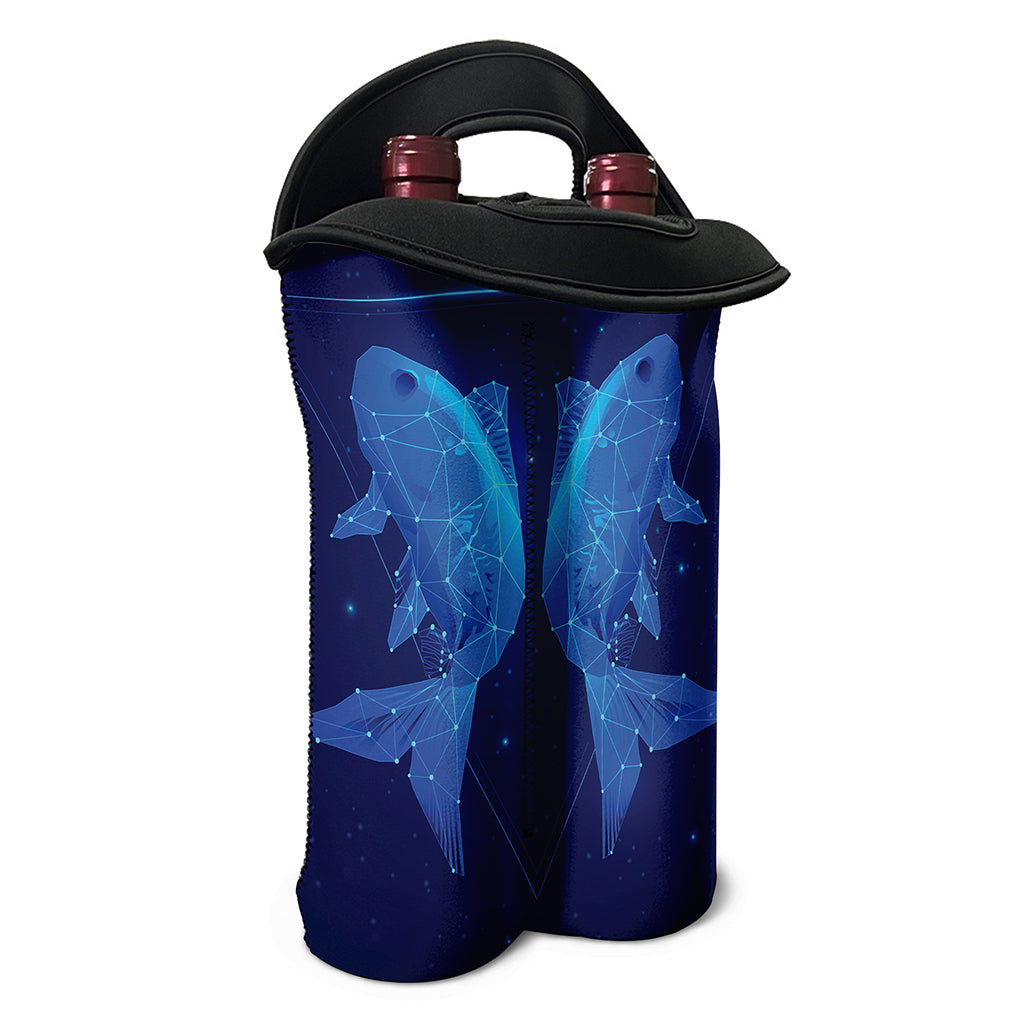 Pisces Horoscope Sign Print Double Neoprene Wine Tote
