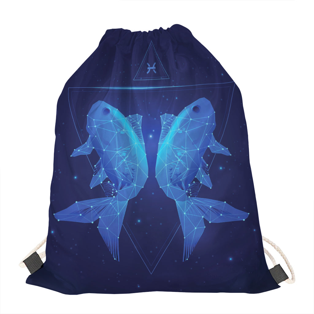 Pisces Horoscope Sign Print Drawstring Bag