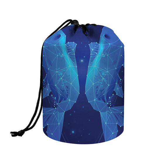 Pisces Horoscope Sign Print Drawstring Makeup Bag
