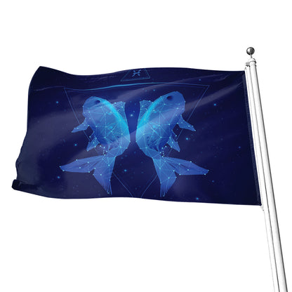 Pisces Horoscope Sign Print Flag