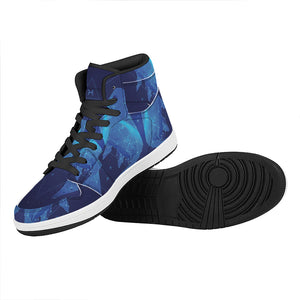 Pisces Horoscope Sign Print High Top Leather Sneakers