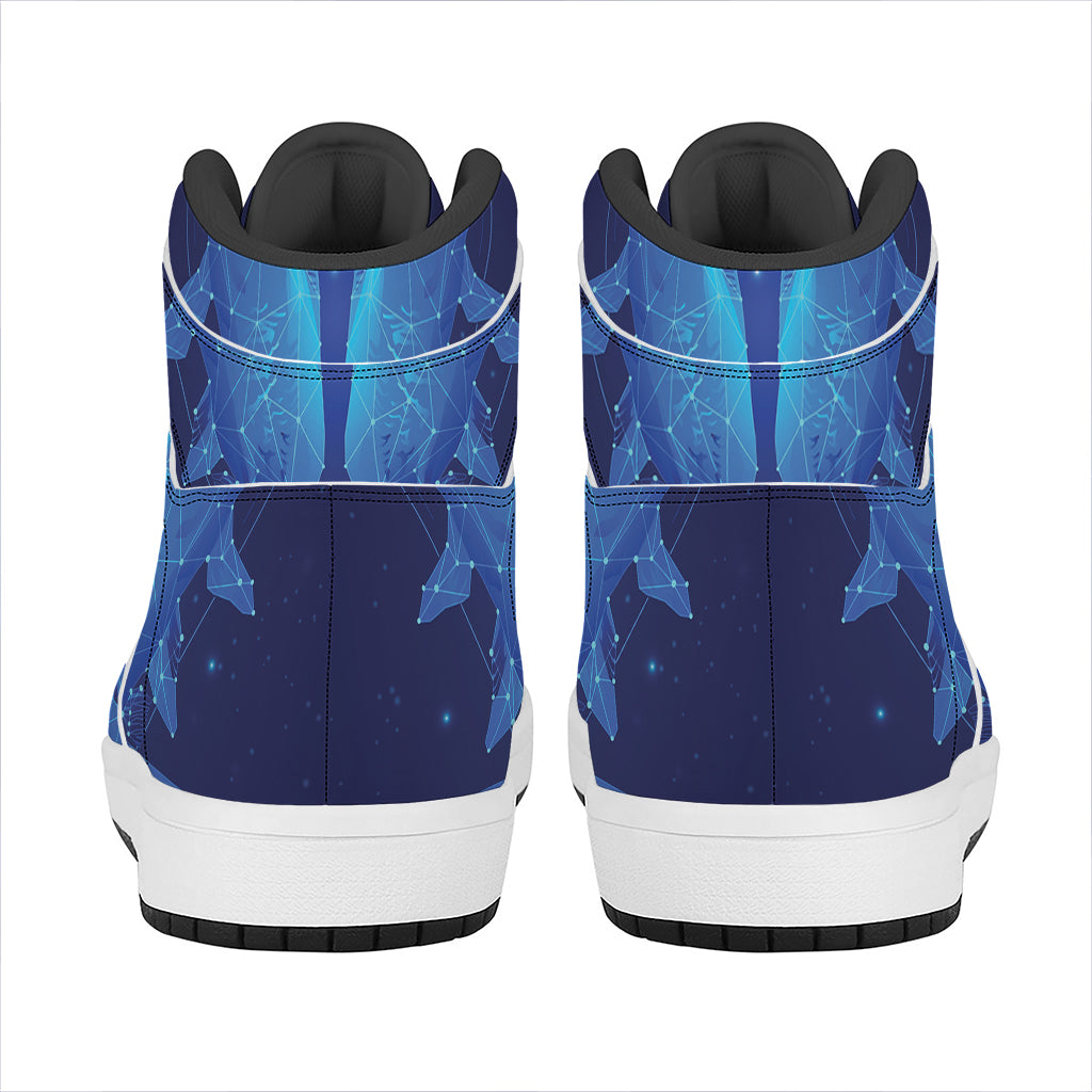 Pisces Horoscope Sign Print High Top Leather Sneakers