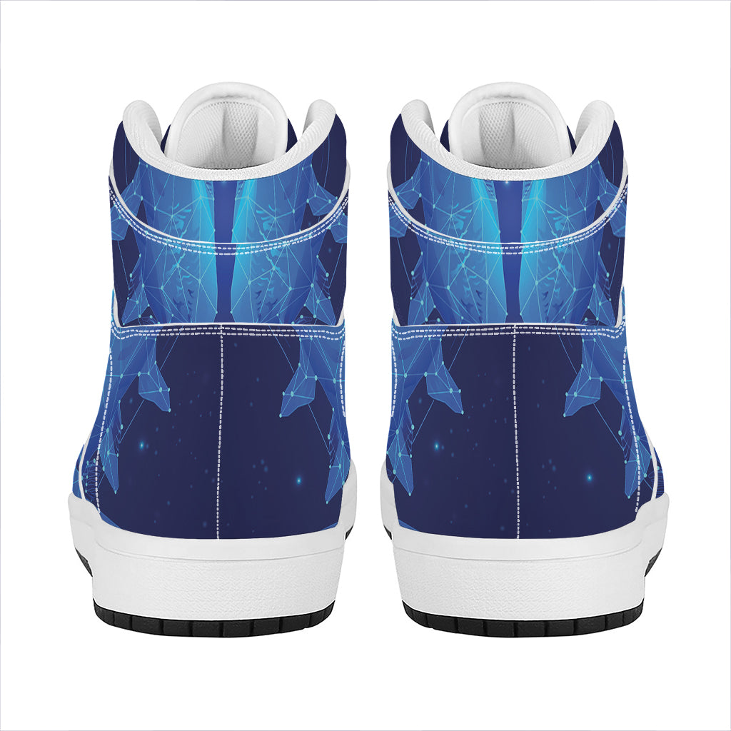 Pisces Horoscope Sign Print High Top Leather Sneakers