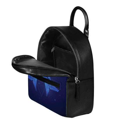 Pisces Horoscope Sign Print Leather Backpack