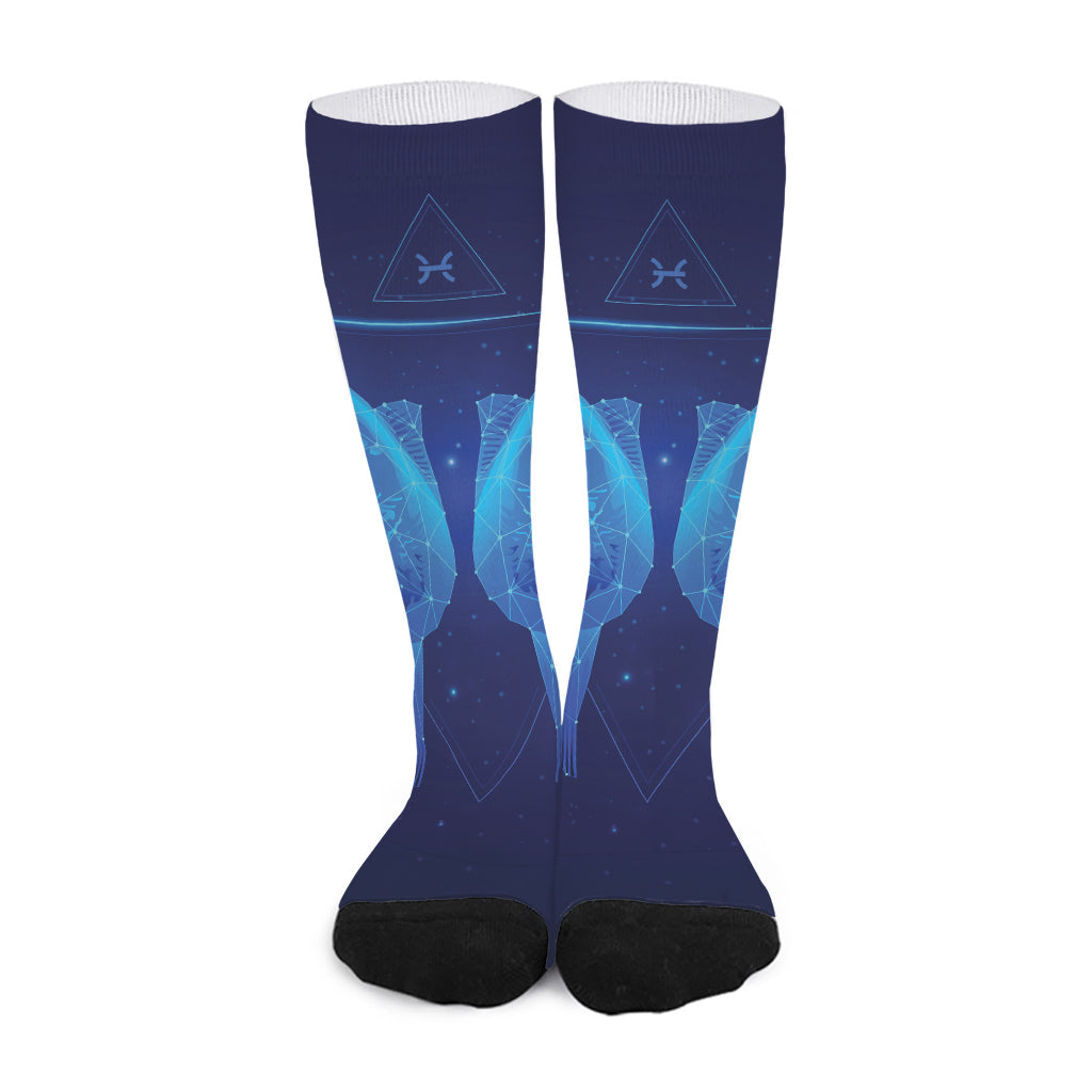 Pisces Horoscope Sign Print Long Socks