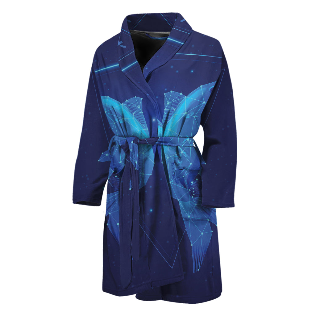 Pisces Horoscope Sign Print Men's Bathrobe