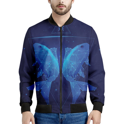 Pisces Horoscope Sign Print Men's Bomber Jacket