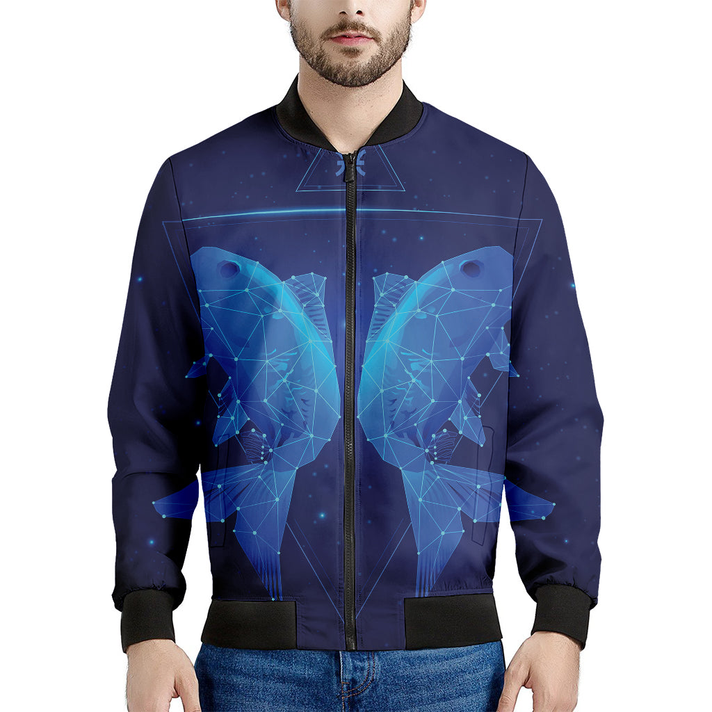 Pisces Horoscope Sign Print Men's Bomber Jacket