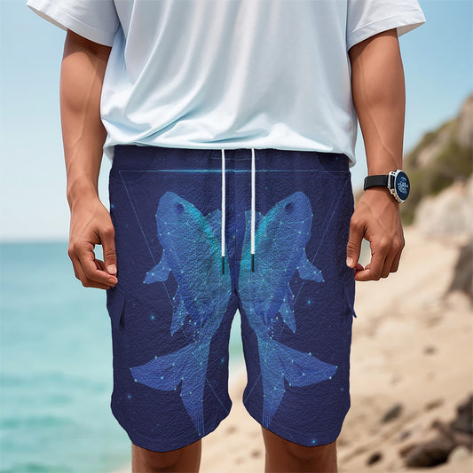 Pisces Horoscope Sign Print Men's Cargo Shorts