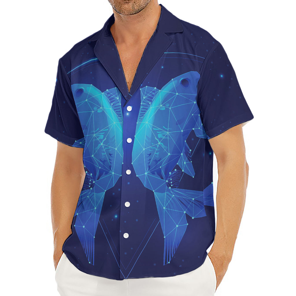 Pisces Horoscope Sign Print Men's Deep V-Neck Shirt