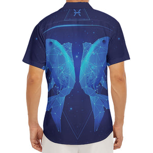 Pisces Horoscope Sign Print Men's Deep V-Neck Shirt