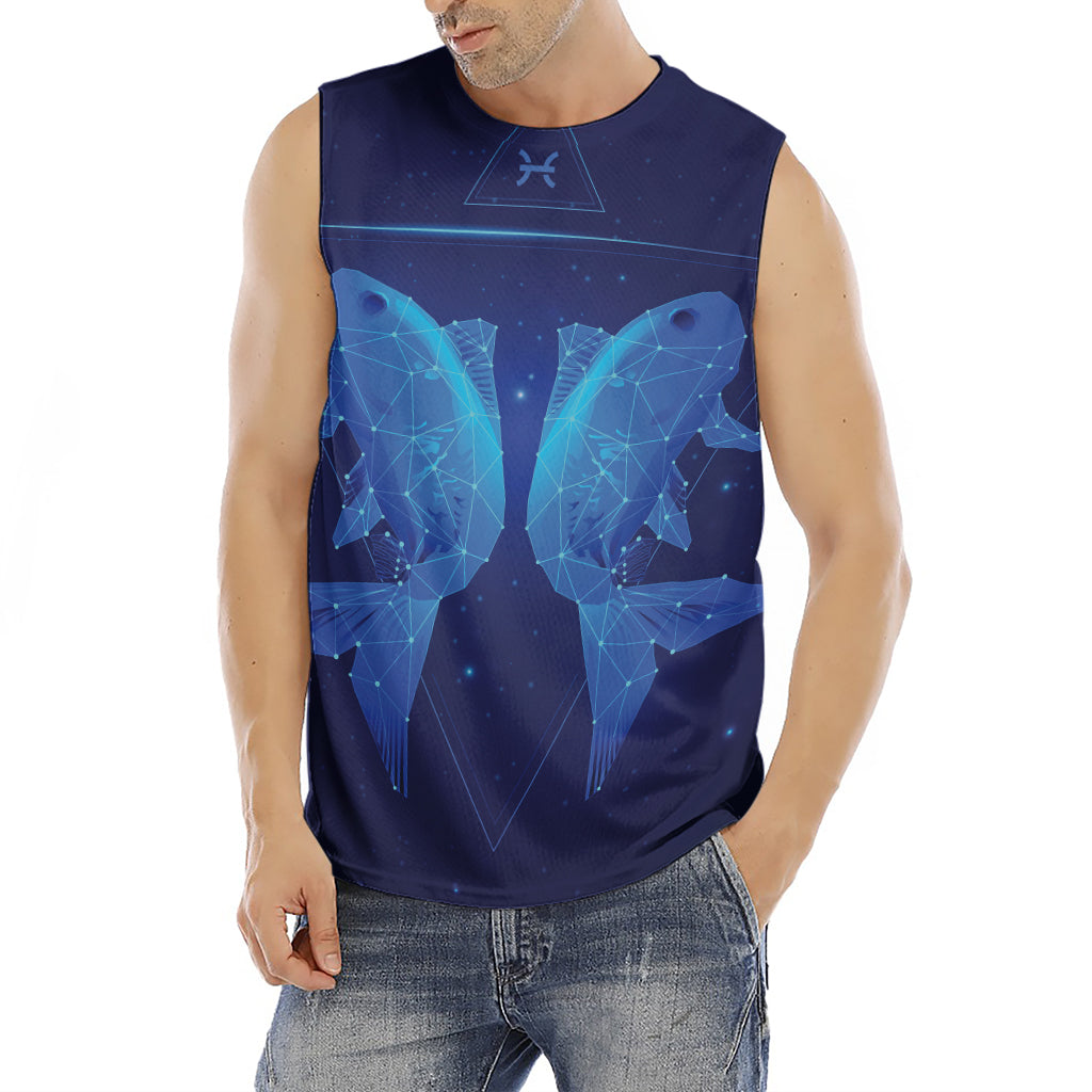 Pisces Horoscope Sign Print Men's Fitness Tank Top
