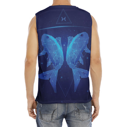 Pisces Horoscope Sign Print Men's Fitness Tank Top