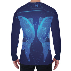 Pisces Horoscope Sign Print Men's Long Sleeve T-Shirt